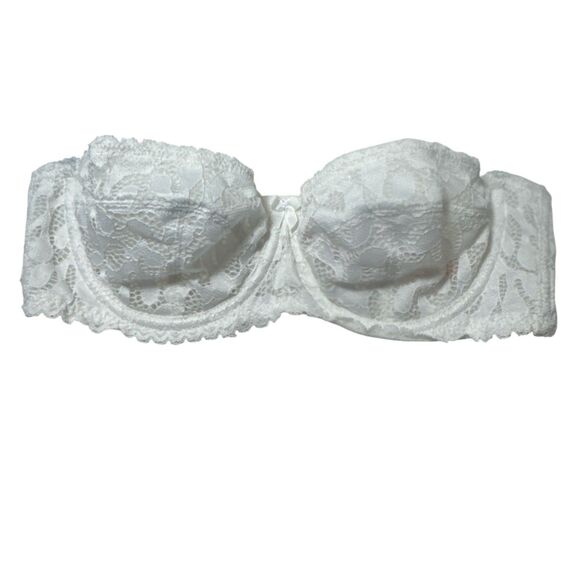 DOBREVA White Lace Strapless Push Up Bra Sz 34B Opaque - Picture 1 of 5